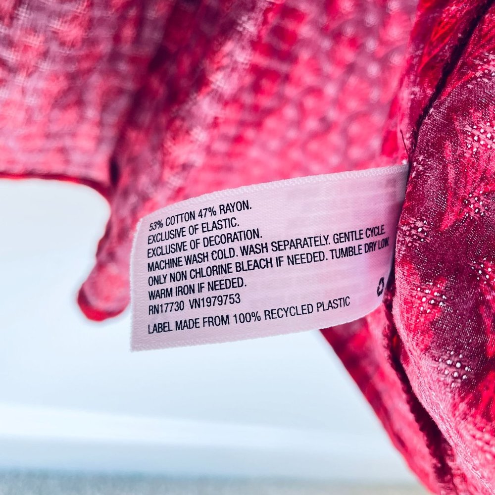 Universal Thread Womens M Red Tiered Dress Balloon Long Sleeve Smocked Neck Maxi - Picture 9 of 10